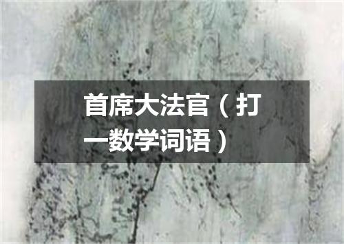首席大法官（打一数学词语）