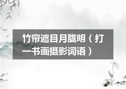 竹帘遮目月胧明（打一书画摄影词语）