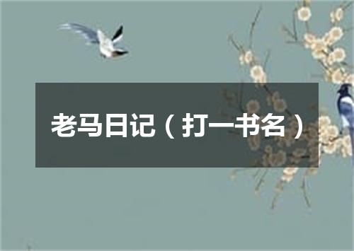 老马日记（打一书名）