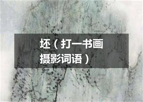 坯（打一书画摄影词语）