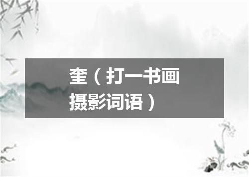 奎（打一书画摄影词语）