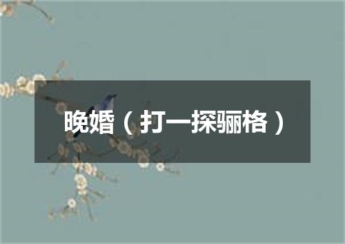 晚婚（打一探骊格）