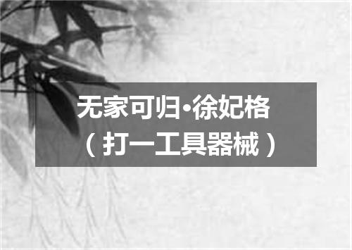 无家可归·徐妃格（打一工具器械）