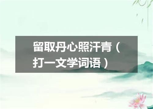 留取丹心照汗青（打一文学词语）