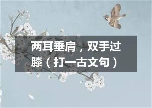 两耳垂肩，双手过膝（打一古文句）