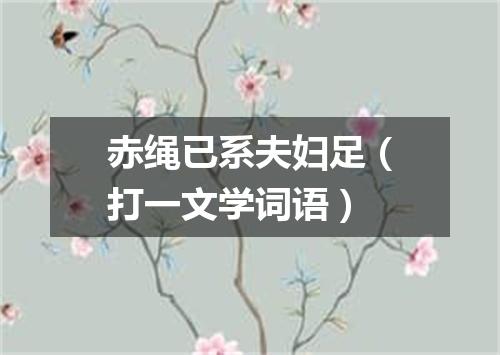 赤绳已系夫妇足（打一文学词语）