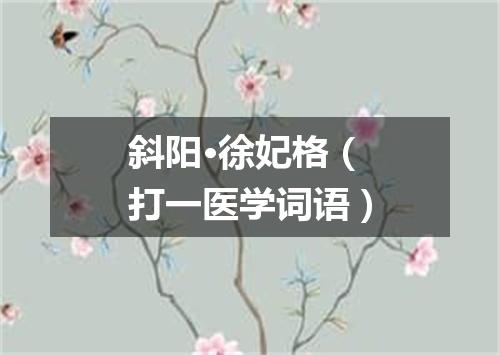 斜阳·徐妃格（打一医学词语）