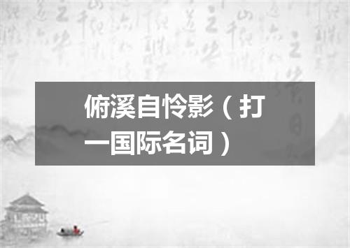 俯溪自怜影（打一国际名词）