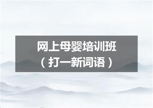 网上母婴培训班（打一新词语）
