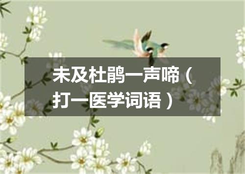未及杜鹃一声啼（打一医学词语）
