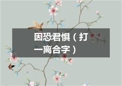 因恐君惧（打一离合字）