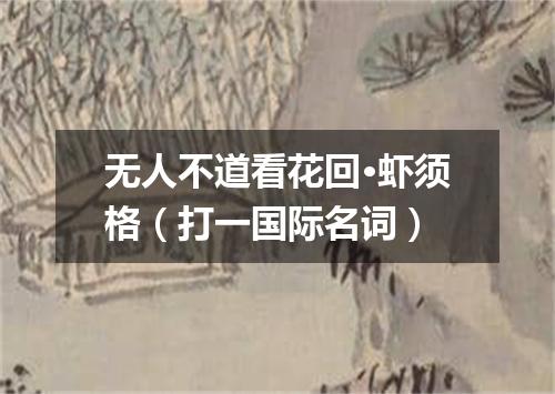 无人不道看花回·虾须格（打一国际名词）
