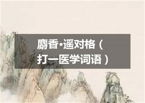 麝香·遥对格（打一医学词语）