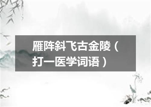 雁阵斜飞古金陵（打一医学词语）