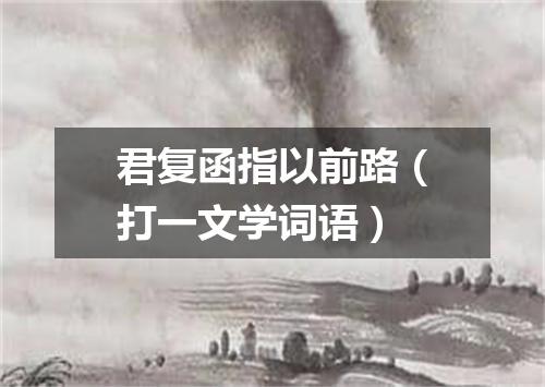 君复函指以前路（打一文学词语）