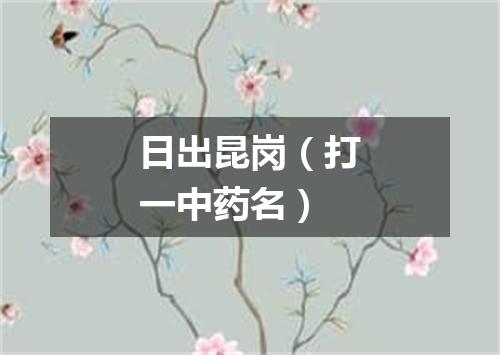 日出昆岗（打一中药名）
