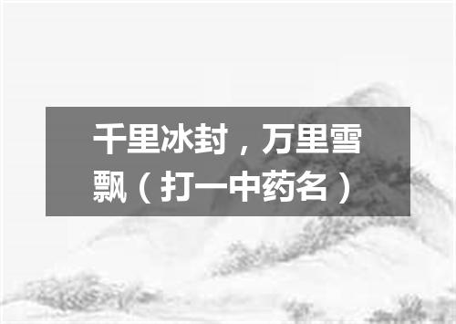 千里冰封，万里雪飘（打一中药名）