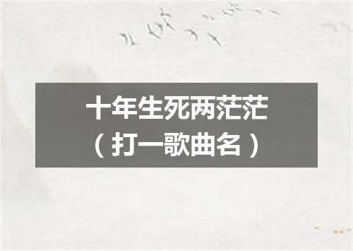 十年生死两茫茫（打一歌曲名）