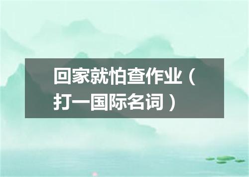 回家就怕查作业（打一国际名词）