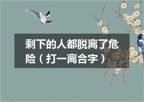 剩下的人都脱离了危险（打一离合字）