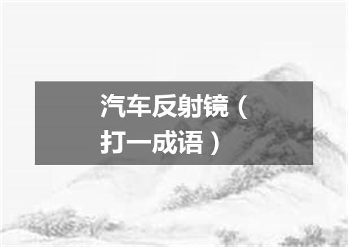 汽车反射镜（打一成语）