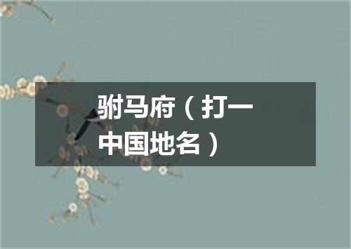 驸马府（打一中国地名）