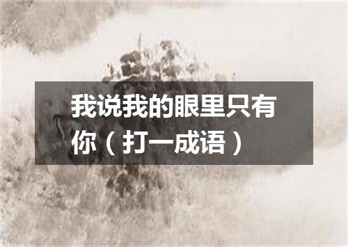 我说我的眼里只有你（打一成语）