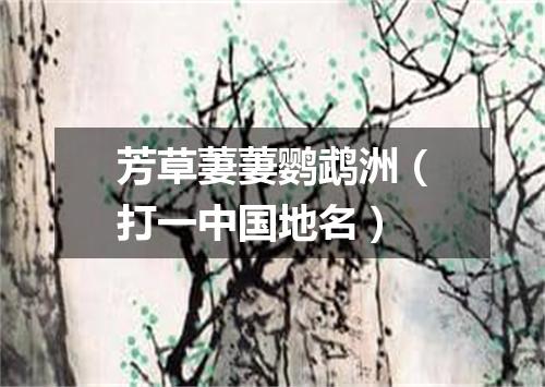 芳草萋萋鹦鹉洲（打一中国地名）