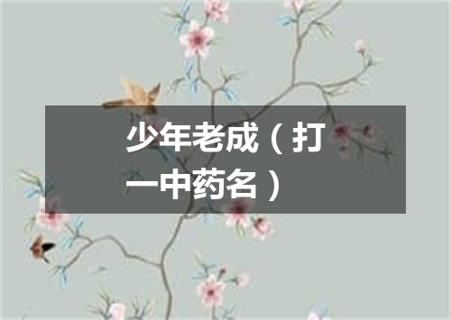 少年老成（打一中药名）