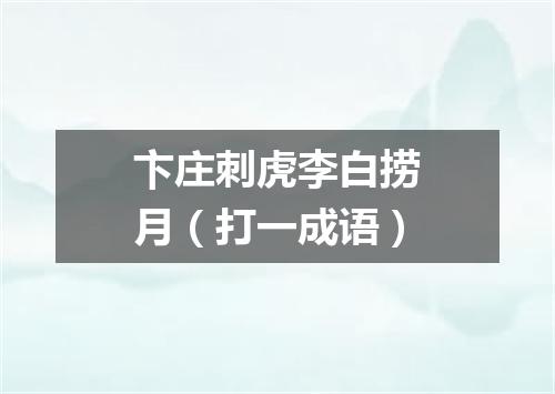 卞庄刺虎李白捞月（打一成语）