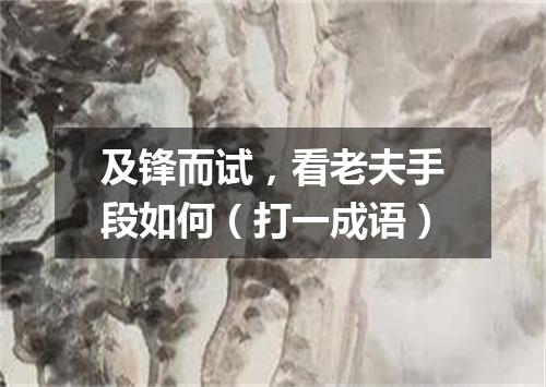 及锋而试，看老夫手段如何（打一成语）