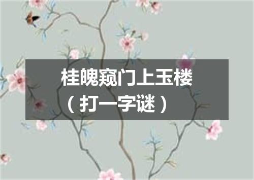 桂魄窥门上玉楼（打一字谜）