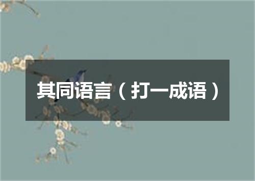 其同语言（打一成语）