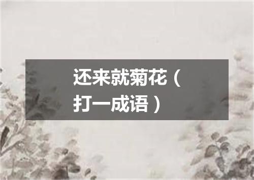 还来就菊花（打一成语）