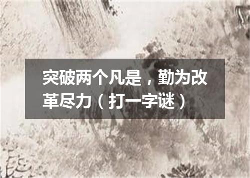 突破两个凡是，勤为改革尽力（打一字谜）