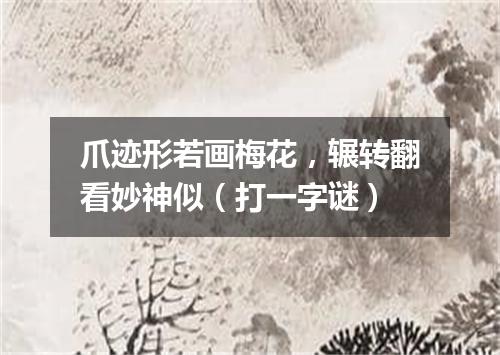 爪迹形若画梅花，辗转翻看妙神似（打一字谜）