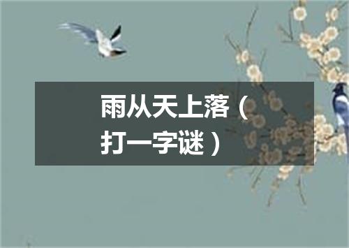 雨从天上落（打一字谜）