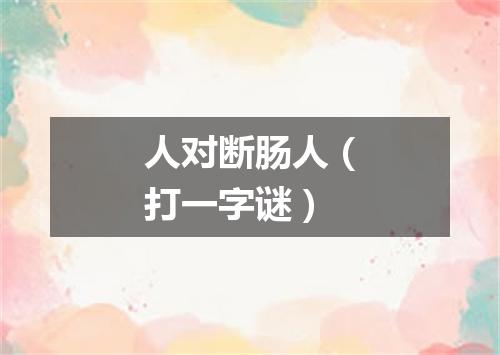 人对断肠人（打一字谜）