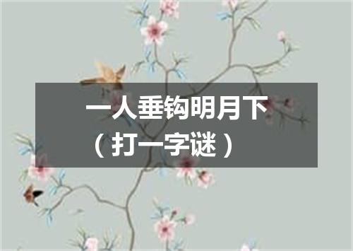 一人垂钩明月下（打一字谜）