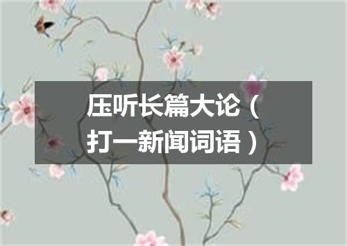 压听长篇大论（打一新闻词语）
