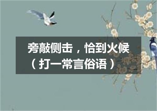 旁敲侧击，恰到火候（打一常言俗语）