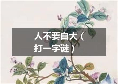 人不要自大（打一字谜）