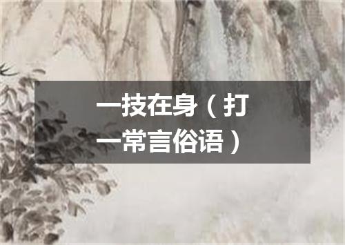 一技在身（打一常言俗语）