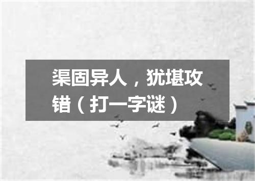 渠固异人，犹堪攻错（打一字谜）