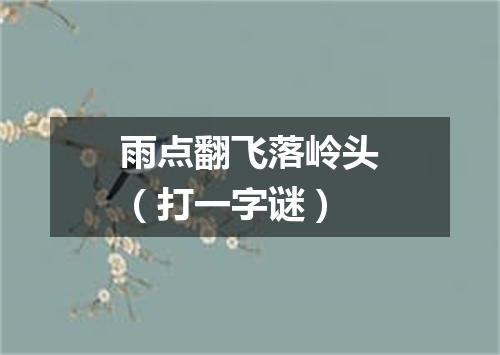 雨点翻飞落岭头（打一字谜）