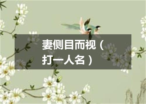 妻侧目而视（打一人名）