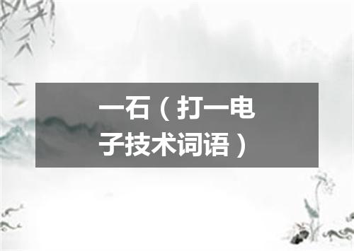 一石（打一电子技术词语）