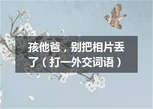 孩他爸，别把相片丢了（打一外交词语）