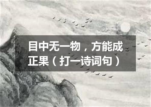 目中无一物，方能成正果（打一诗词句）