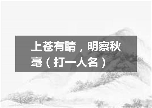 上苍有睛，明察秋毫（打一人名）